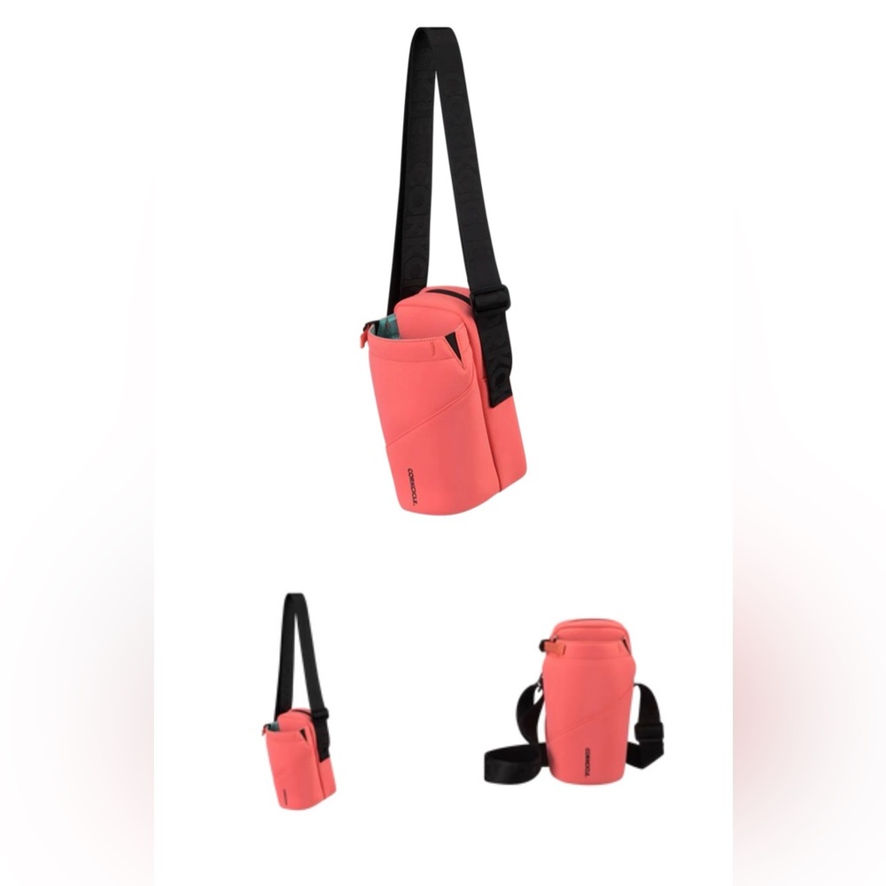 Corkcicle Crossbody Sling in Coral and Black